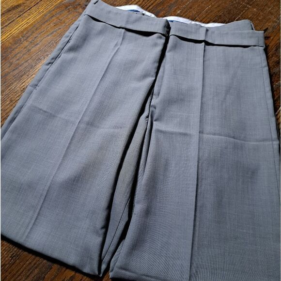 New 34x32 Bocaccio Uomo Grey Pleated Dress Suit Tuxedo Pants Formal Wear NWT - Picture 3 of 6